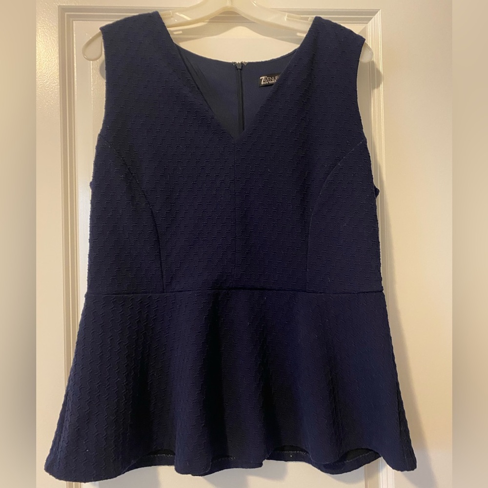 Navy peplum top